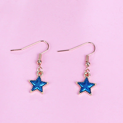 Japan And South Korea Blue Starry Sky Planet  Asymmetric Earrings