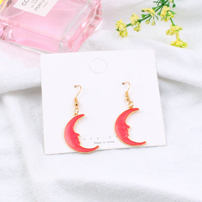 Japan And South Korea Blue Starry Sky Planet  Asymmetric Earrings