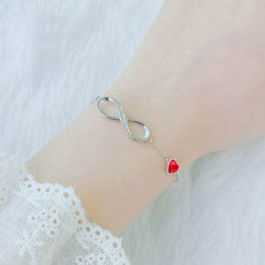 Women's Sterling Silver Bracelet Simple And Versatile Eternal Love