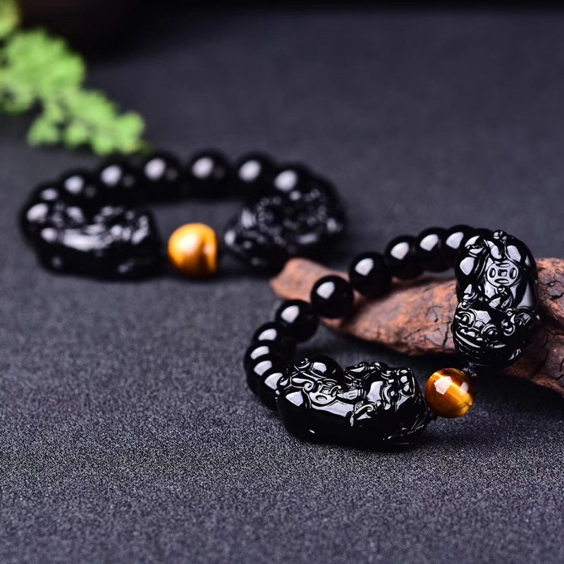 Lucky Obsidian Pixiu Bracelet Transfer Bracelet