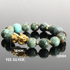 12mm Yellow Tiger's Eye Alloy Brave Bracelet