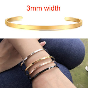 4MM C-shaped ladies bracelet with lettering