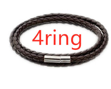 Personalized Black Braided Leather Bracelet