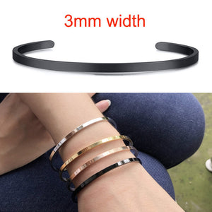 4MM C-shaped ladies bracelet with lettering