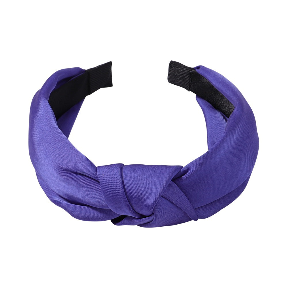 Hair Accessories Satin Texture Knotted Hair Hoop Sweet Hair Accessories Classic Temperament Wide Version Headband 2610