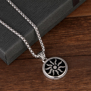 Sunflower Retro Totem Titanium Steel Chain Nen's Necklace