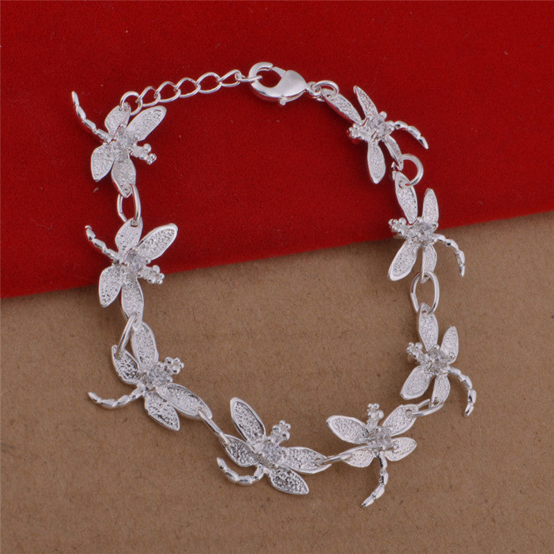 Silver Plated Dragonfly Necklace Bracelet