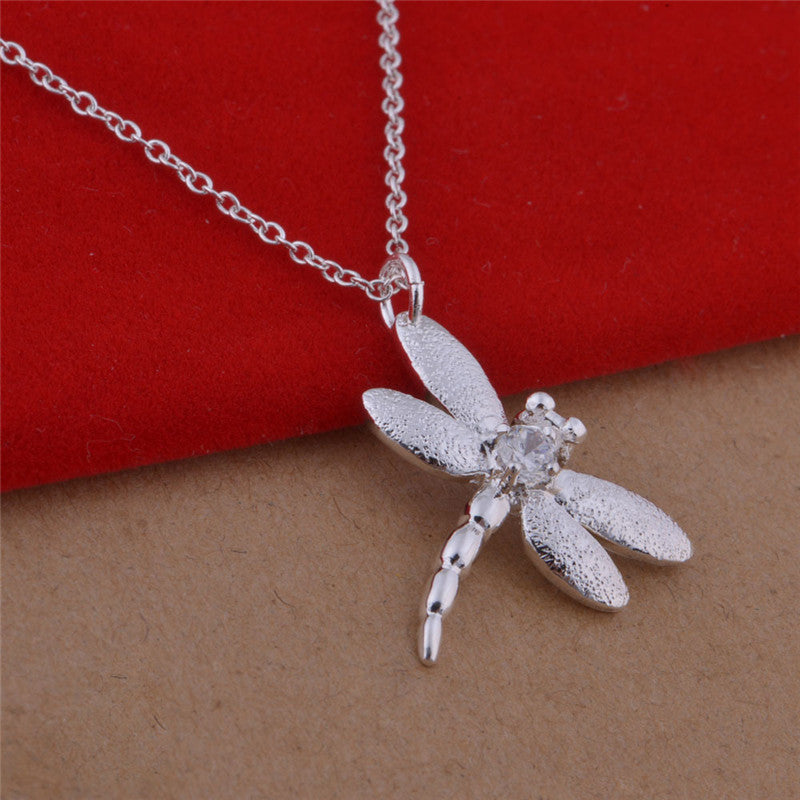 Silver Plated Dragonfly Necklace Bracelet