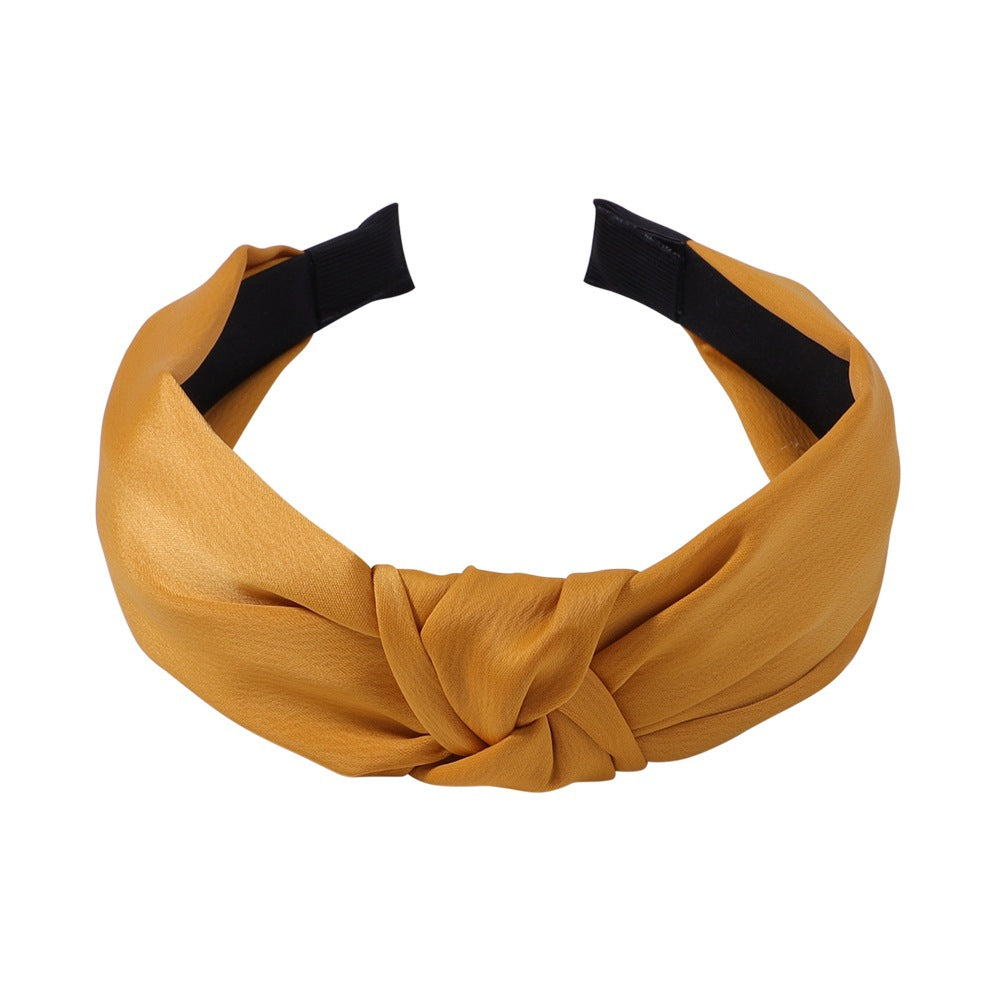 Hair Accessories Satin Texture Knotted Hair Hoop Sweet Hair Accessories Classic Temperament Wide Version Headband 2610