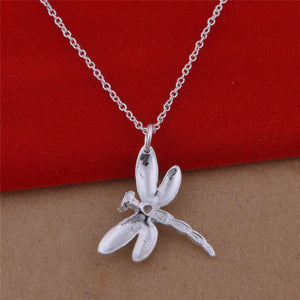 Silver Plated Dragonfly Necklace Bracelet