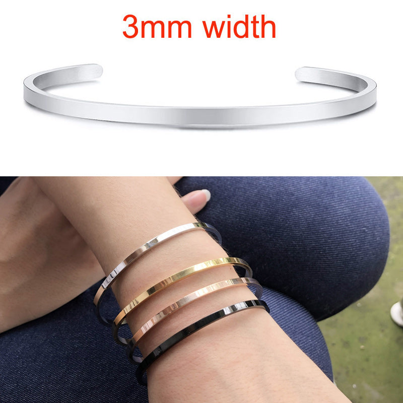 4MM C-shaped ladies bracelet with lettering