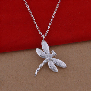 Silver Plated Dragonfly Necklace Bracelet