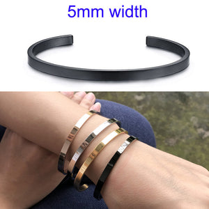 4MM C-shaped ladies bracelet with lettering