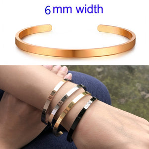 4MM C-shaped ladies bracelet with lettering