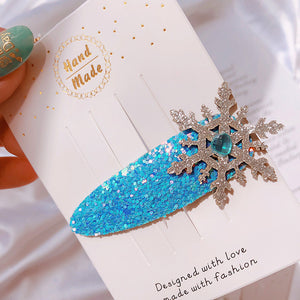 Christmas Snowflake Snap Clip Hair Clip Slide Hair Accessories