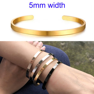 4MM C-shaped ladies bracelet with lettering