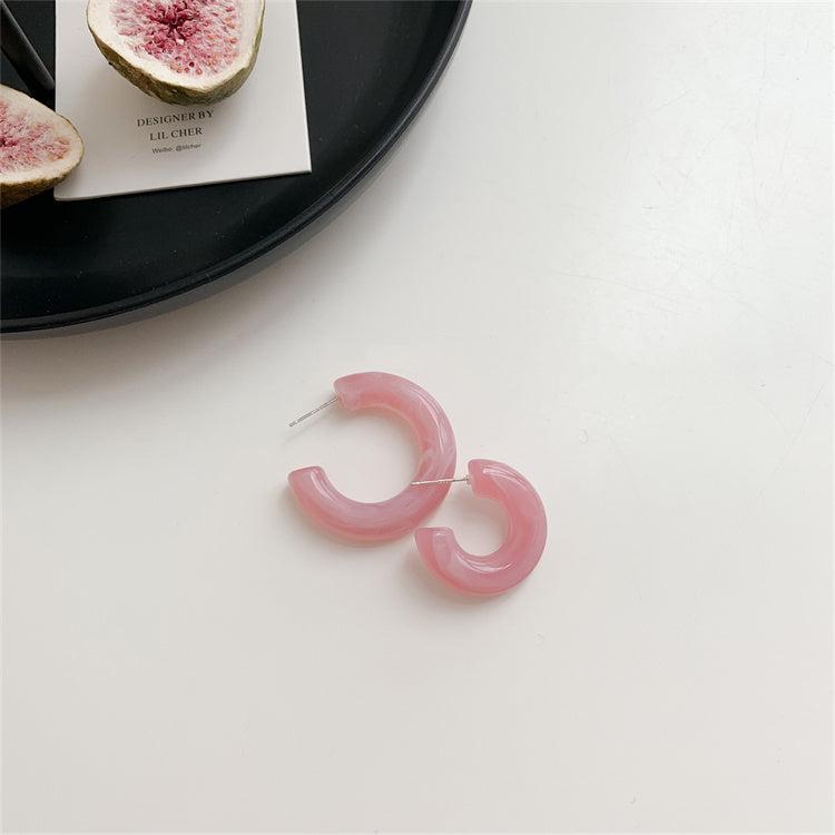 2021 Korea fresh and sweet summer candy circle earrings new trendy simple wild temperament earring earrings women