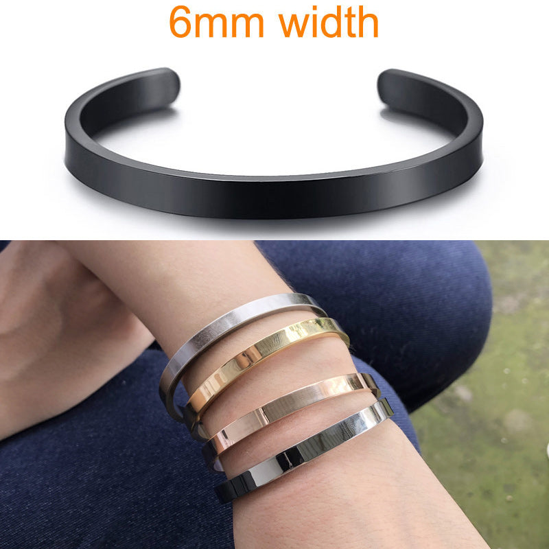 4MM C-shaped ladies bracelet with lettering