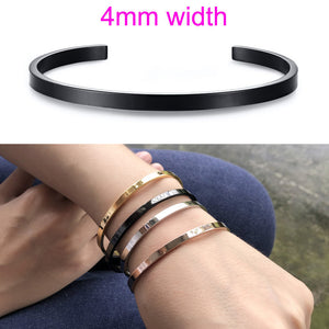 4MM C-shaped ladies bracelet with lettering