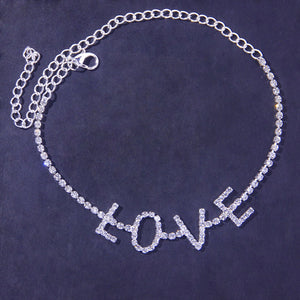 Letter Anklet LOVE Rhinestone Anklet