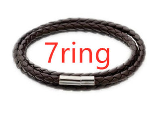 Personalized Black Braided Leather Bracelet