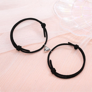 Simple Alloy Love Magnets Attracting Couple Bracelets