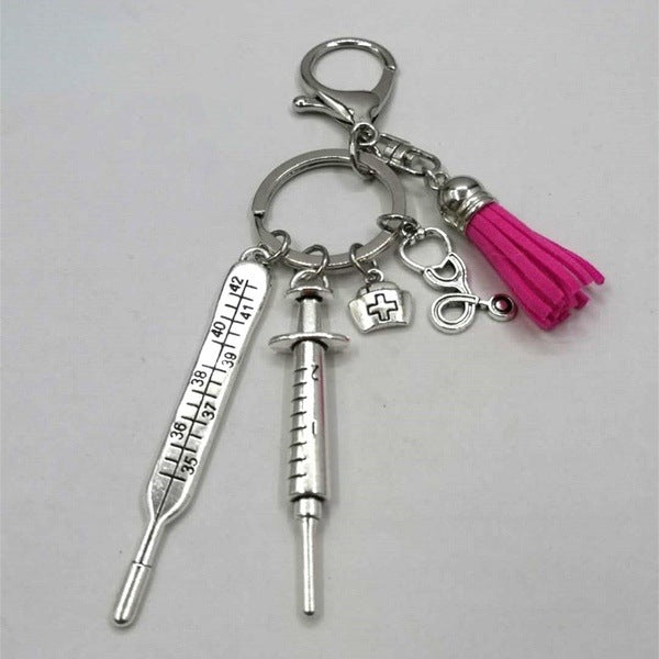 Nurse Medical Box Ambulance Needle Syringe Stethoscope Tassel Keychain