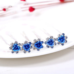 Alloy Rhinestone Tuck Comb Rose Diamond Hair Comb Stylish Hair Accessories Accessories