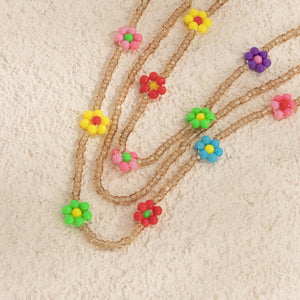 Rice Beads Small Daisy Necklace