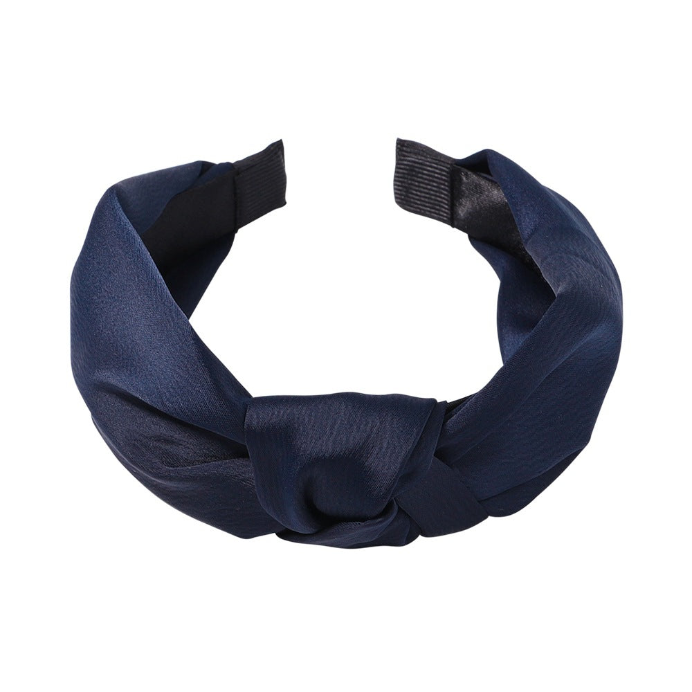 Hair Accessories Satin Texture Knotted Hair Hoop Sweet Hair Accessories Classic Temperament Wide Version Headband 2610