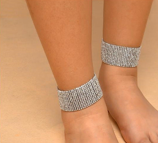 Geometric square diamond anklet anklet