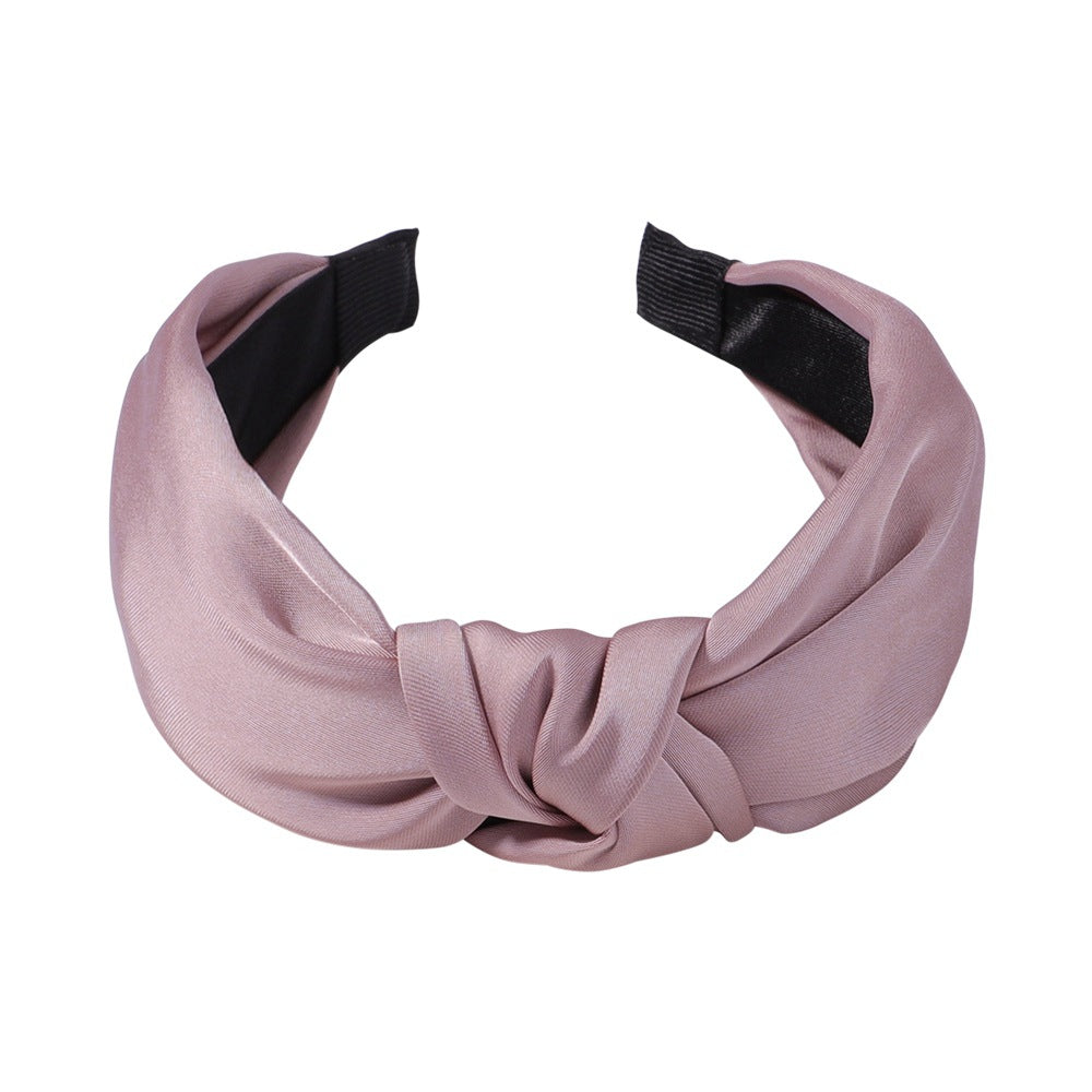 Hair Accessories Satin Texture Knotted Hair Hoop Sweet Hair Accessories Classic Temperament Wide Version Headband 2610