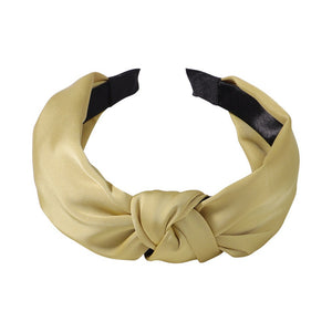 Hair Accessories Satin Texture Knotted Hair Hoop Sweet Hair Accessories Classic Temperament Wide Version Headband 2610