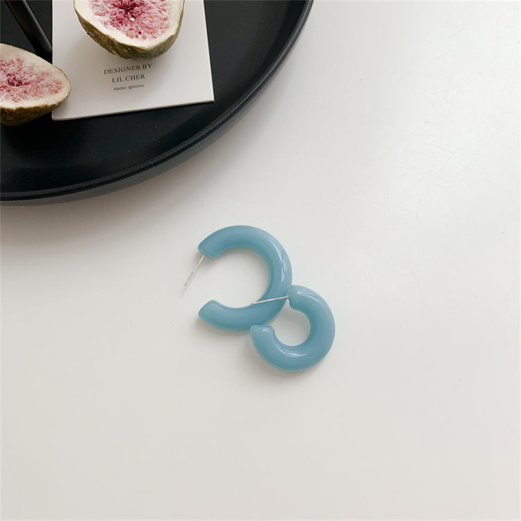 2021 Korea fresh and sweet summer candy circle earrings new trendy simple wild temperament earring earrings women