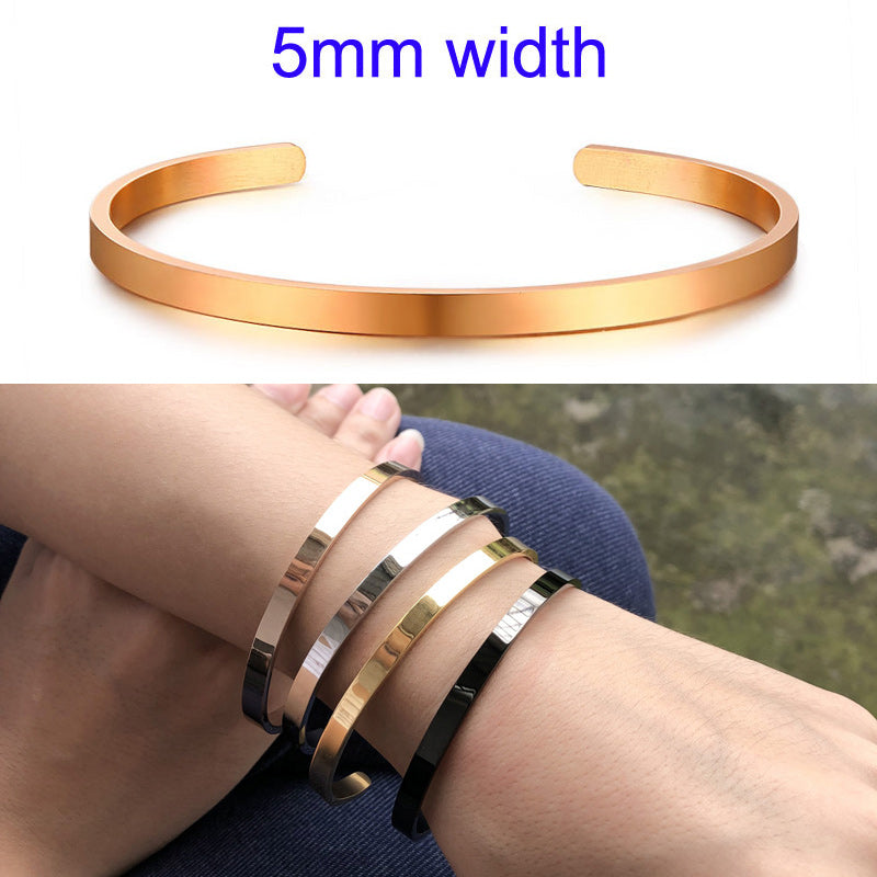 4MM C-shaped ladies bracelet with lettering