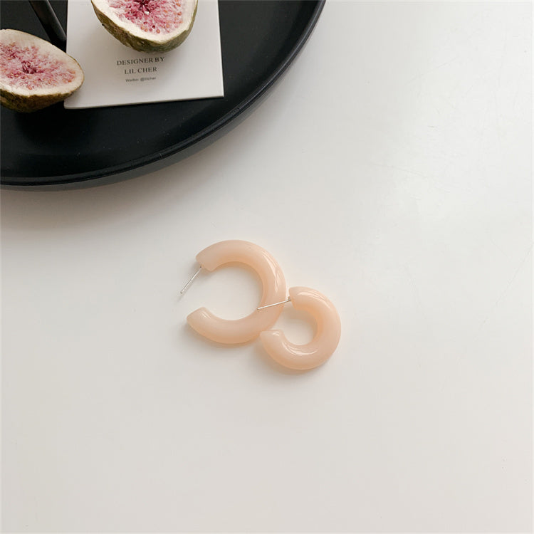 2021 Korea fresh and sweet summer candy circle earrings new trendy simple wild temperament earring earrings women