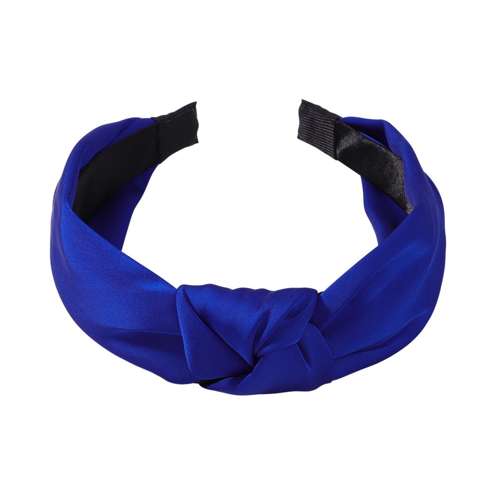 Hair Accessories Satin Texture Knotted Hair Hoop Sweet Hair Accessories Classic Temperament Wide Version Headband 2610