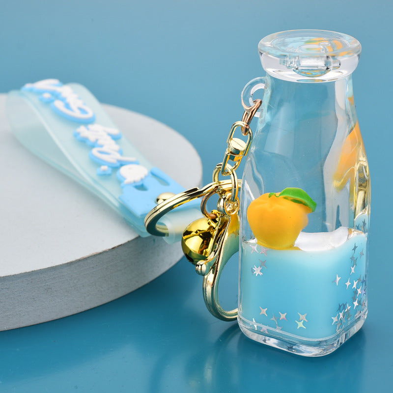 Creative Floating Fruit Yogurt Bottle Pendant