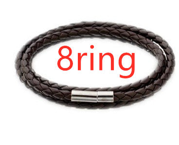 Personalized Black Braided Leather Bracelet