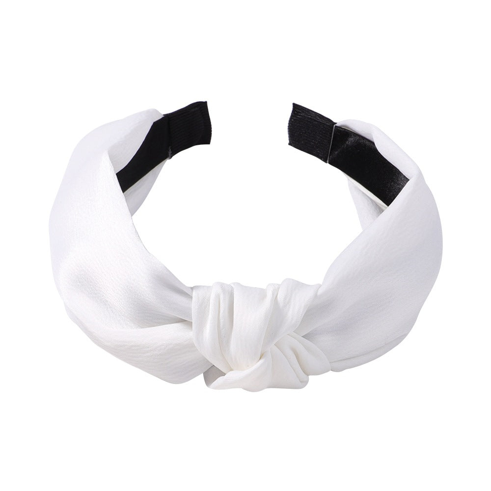 Hair Accessories Satin Texture Knotted Hair Hoop Sweet Hair Accessories Classic Temperament Wide Version Headband 2610