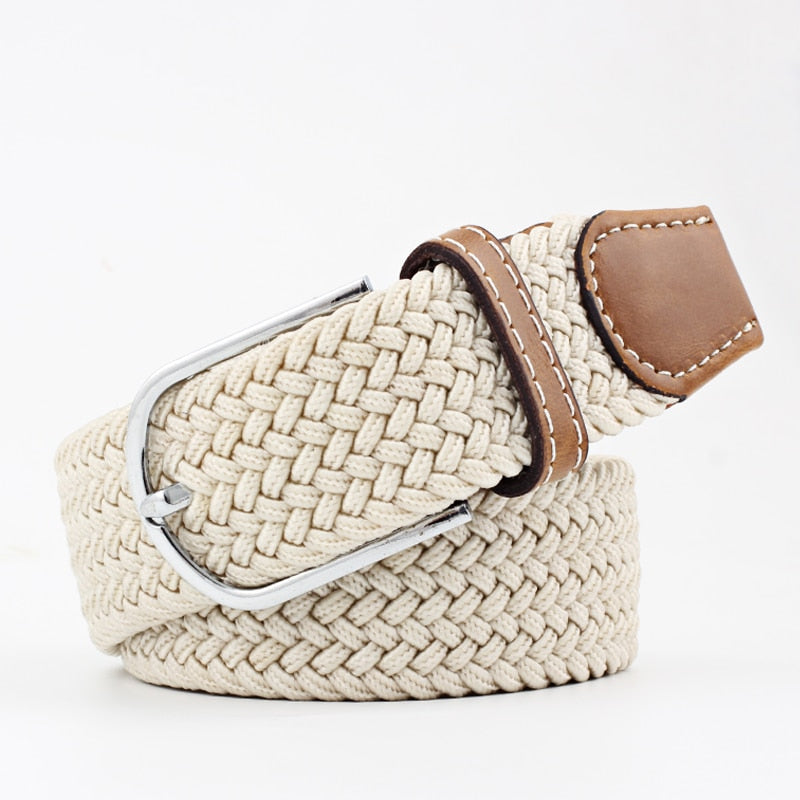 New Fashion Casual Canvas Belt Women Men Metal Pink Buckle