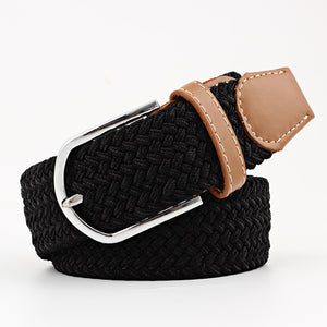 New Fashion Casual Canvas Belt Women Men Metal Pink Buckle