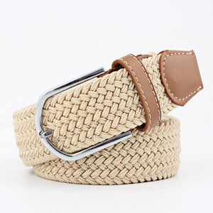 New Fashion Casual Canvas Belt Women Men Metal Pink Buckle