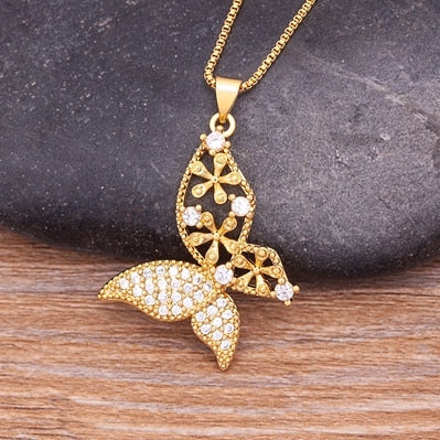 Butterfly Pendant Chain Necklaces For Women Girl