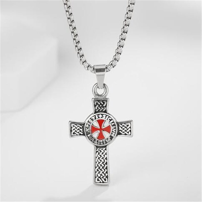 Christian Jesus Crucifix Men Necklace Gold Plated Cross Religious Pendant Necklace with Chain