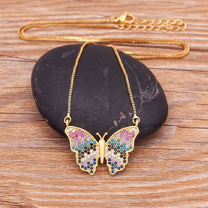 Butterfly Pendant Chain Necklaces For Women Girl