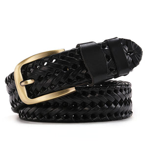 Men's Genuine Leather Braided Belts Webbing High Quality