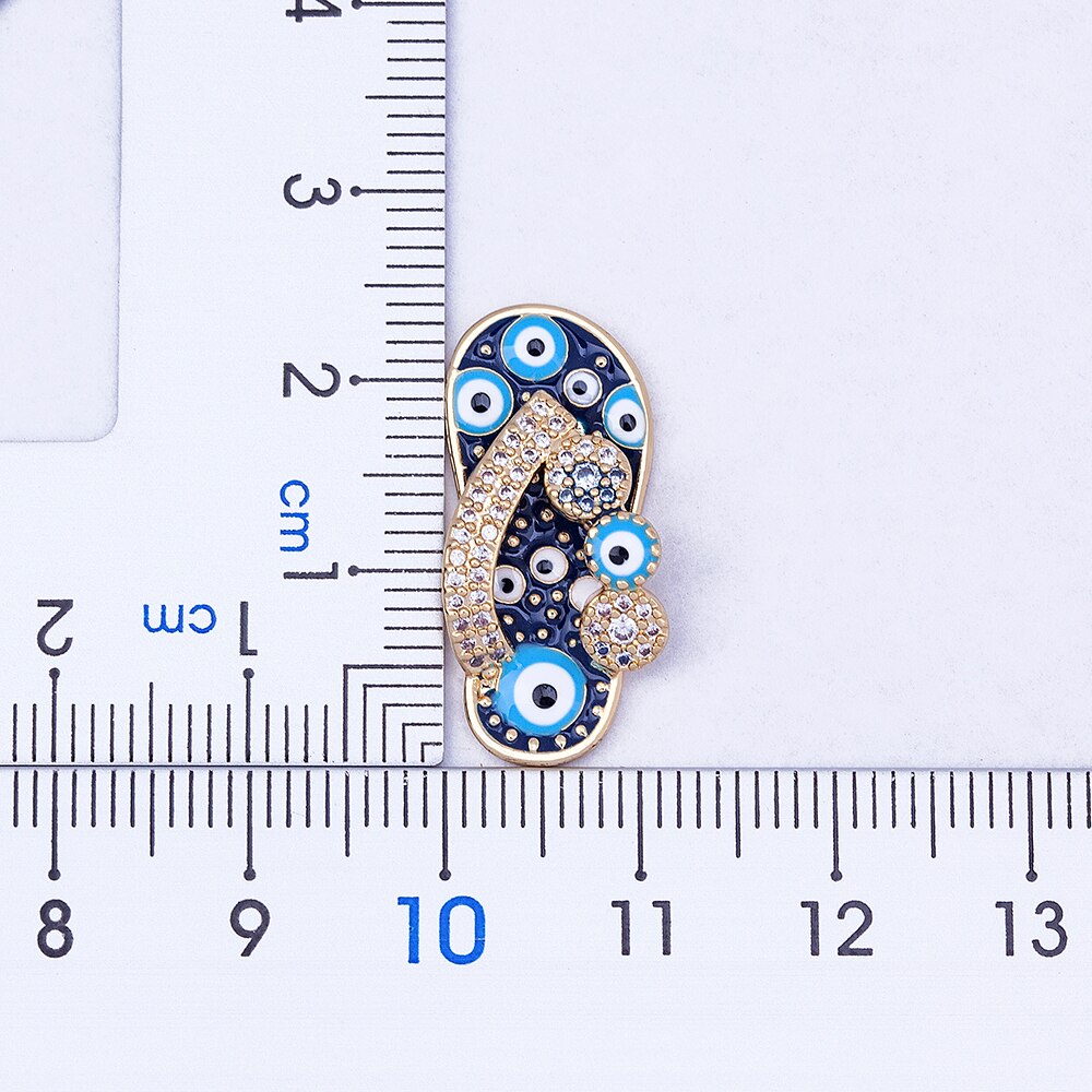 Slipper Pendant For Women Blue Evil Eye Necklace Chain Gold Plated Party Summer Jewelry