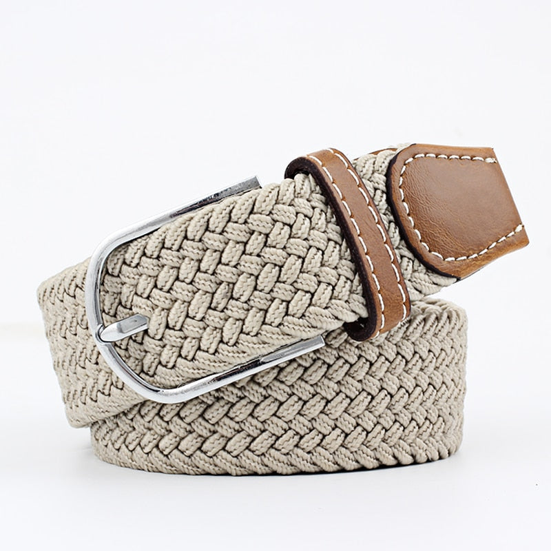 New Fashion Casual Canvas Belt Women Men Metal Pink Buckle