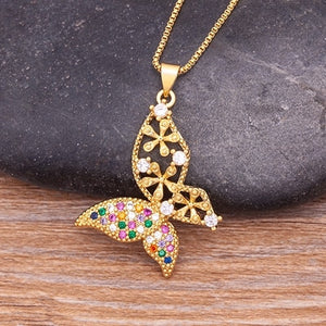 Butterfly Pendant Chain Necklaces For Women Girl